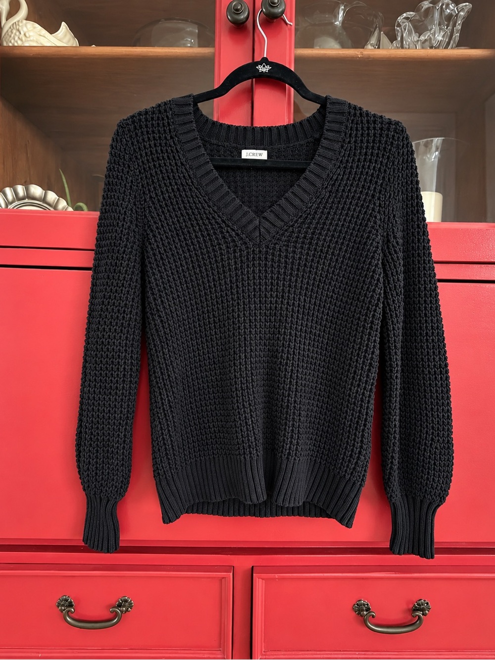 J. Crew Black V-Neck 100% cotton  sweater